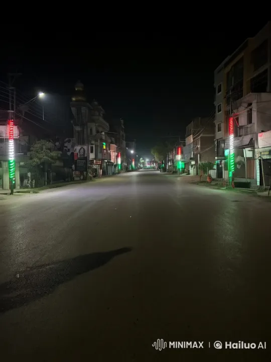 Chaotic Fire Entity Transforms on Dark, Luminous Street – AI Generated Video | Hailuo AI