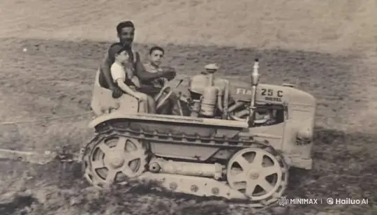Family Enjoying Ride on Old Tractor in Rural Setting – AI Generated Video | Hailuo AI