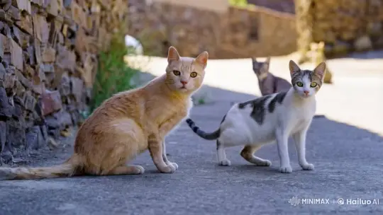 Affectionate Grooming Moment Between Cats and Kittens – AI Generated Video | Hailuo AI