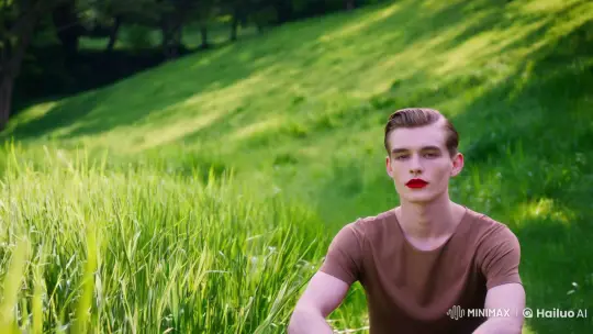 Aesthetic Cinematic Portrait of Youth in Verdant Landscape – AI Generated Video | Hailuo AI