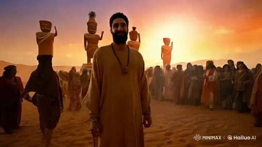 Prophet Hud Amidst Desert Sunset and Disbelief – AI Generated Video | Hailuo AI