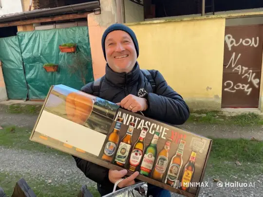 Winter Cheer: Joyful Dance with Beer Box – AI Generated Video | Hailuo AI