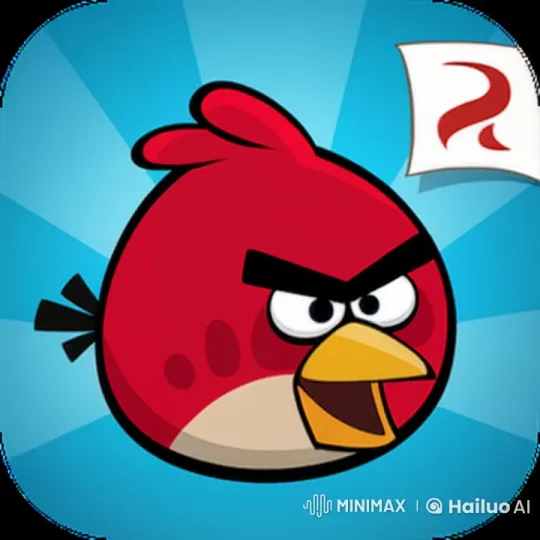 Red Bird in Slingshot Awaits Launch with Intense Gaze – AI Generated Video | Hailuo AI