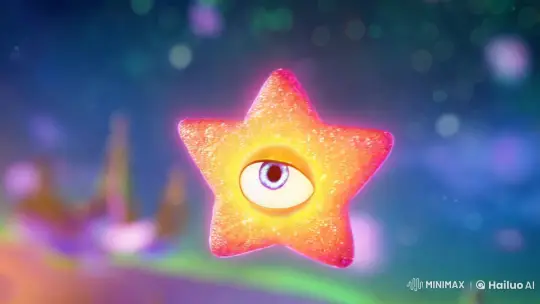 Disney Pixar-Style Star Winks in Digital Cosmos – AI Generated Video | Hailuo AI