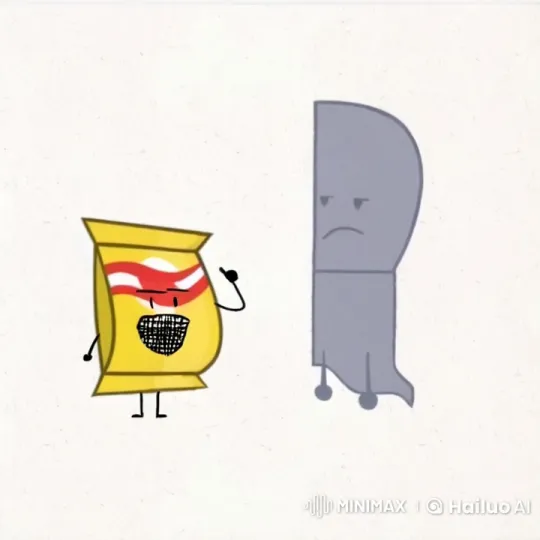 Animated Bag of Chips Makes a Point to a Passive Object – AI Generated Video | Hailuo AI