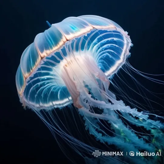 Mesmerizing Jellyfish Dance in Deep Blue Ocean – AI Generated Video | Hailuo AI