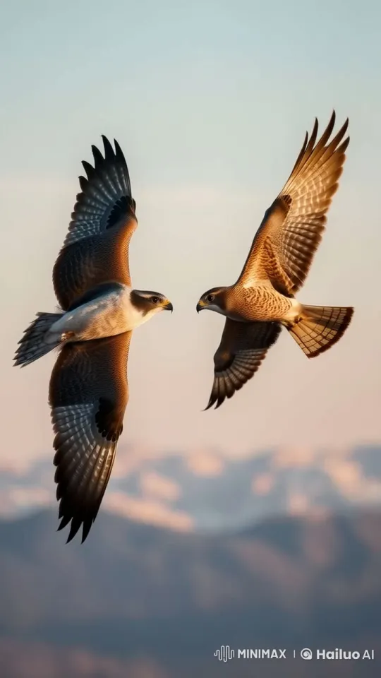 Mythical Falcon Fusion: Legendary Bird in Dawn's Sky – AI Generated Video | Hailuo AI