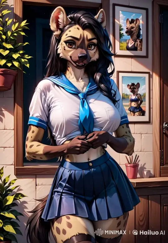Anthropomorphic Hyena in Live2D Animation – AI Generated Video | Hailuo AI
