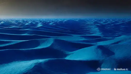 Blue Dunes and Glittering Sandstorm on Alien Planet – AI Generated Video | Hailuo AI