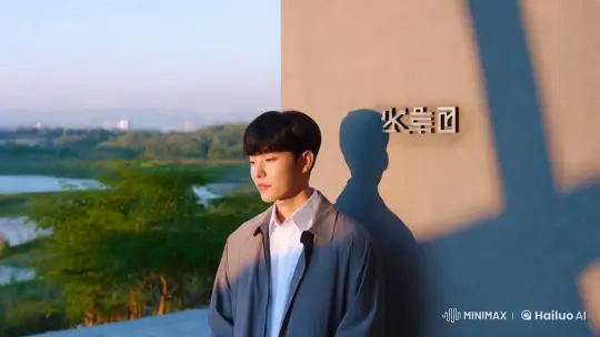 Contemplative Younger Brother Amidst Architectural Shadows – AI Generated Video | Hailuo AI