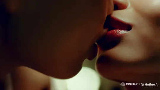 Intimate Kiss Captured in Slow-Motion with Soft Warm Lighting – AI Generated Video | Hailuo AI
