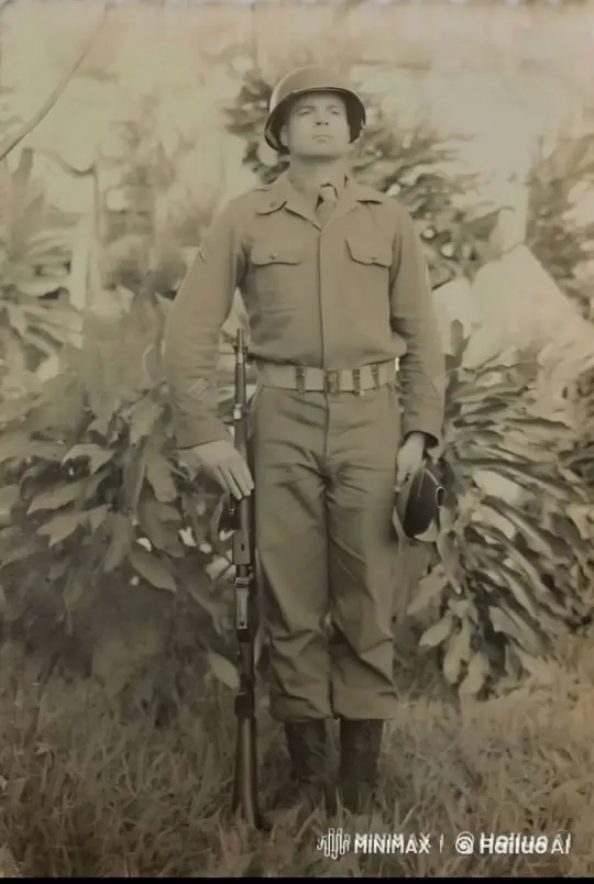 Respectful Soldier in WWII Uniform Amidst Nature – AI Generated Video | Hailuo AI