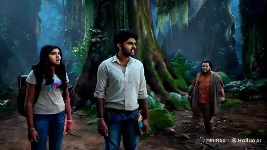 Title: *Young Adventurers Confront Jungle's Monster* – AI Generated Video | Hailuo AI