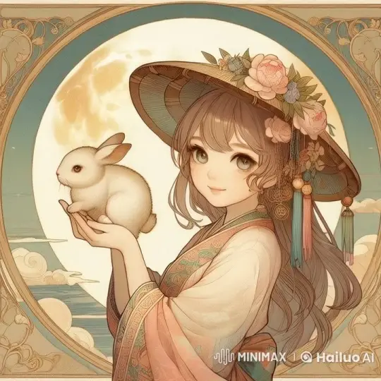 Tranquil Moonlit Moment with Girl and Bunny – AI Generated Video | Hailuo AI