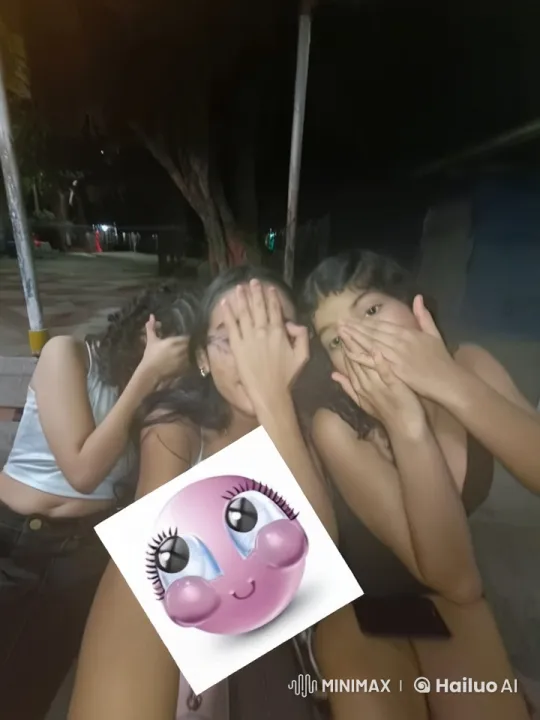Girls' Playful Interaction on a Night Bench – AI Generated Video | Hailuo AI