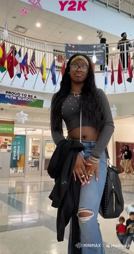 Young Woman's Confident Walk from School to Waffle House – AI Generated Video | Hailuo AI