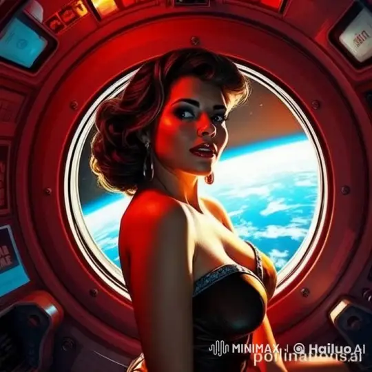 Retro Woman in Spacecraft Witnessing Earth's Destruction – AI Generated Video | Hailuo AI
