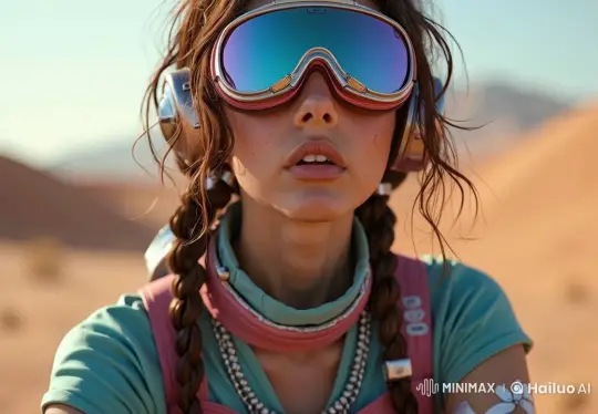 Woman Enjoying Serene Desert Landscape – AI Generated Video | Hailuo AI