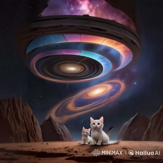 Surreal Cosmic Playground: Cats in a Mystical Universe – AI Generated Video | Hailuo AI