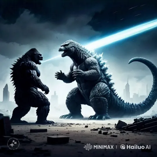 Colossal Beasts Battle in Post-Apocalyptic Cityscape – AI Generated Video | Hailuo AI