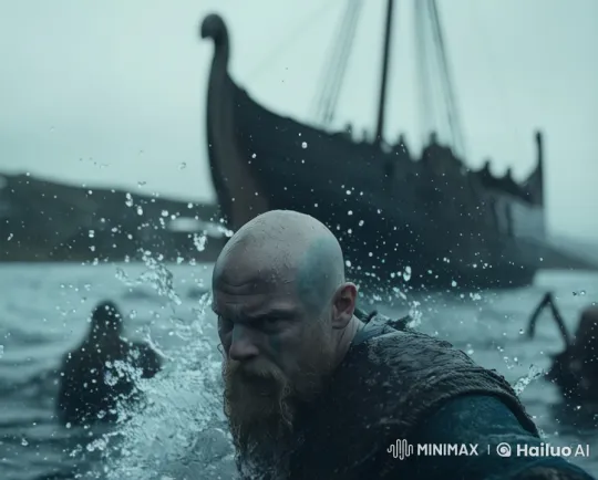 Viking Warrior Marches Through Rough Waters – AI Generated Video | Hailuo AI