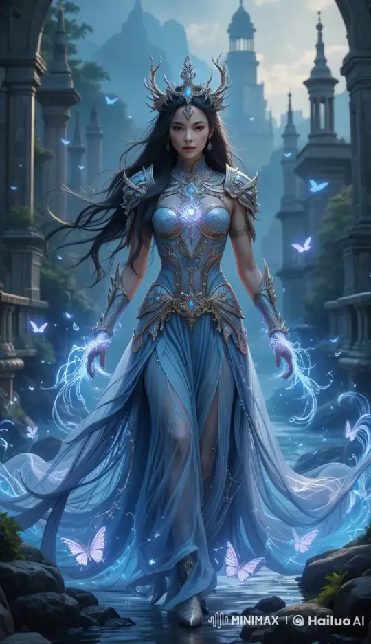 Magical Warrior in Ancient Setting with Ethereal Energy – AI Generated Video | Hailuo AI