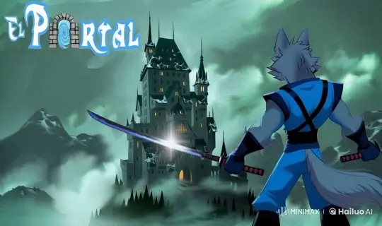 Wolf Warrior Advances on Castle in Live2D Cartoon Scene – AI Generated Video | Hailuo AI