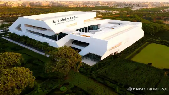 Sharif Medical Complex: Architectural Beauty and Modern Healthcare – AI Generated Video | Hailuo AI
