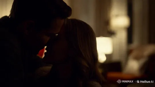 Couple's Intimate Kiss in a Dimly Lit Room – AI Generated Video | Hailuo AI