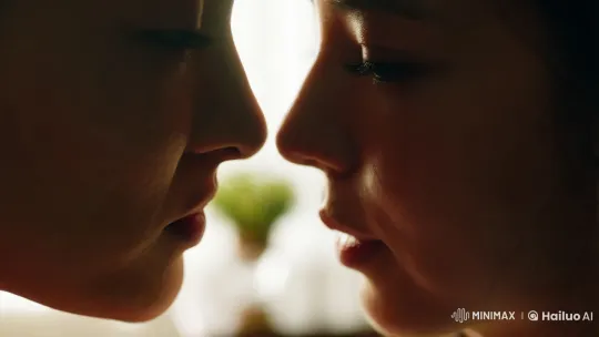 Intimate Kiss in Soft-Lit Ambiance – AI Generated Video | Hailuo AI