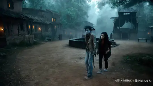 Mysterious Village and Abandoned Mansion in Foggy Forest – AI Generated Video | Hailuo AI