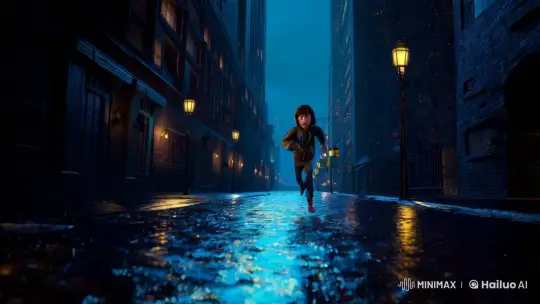 The Key in the Rain - A young man's night-time escape with a glowing key in a rain-drenched alley, leading to an abandoned library discovery and a mysterious artifact's awakening. – AI Generated Video | Hailuo AI