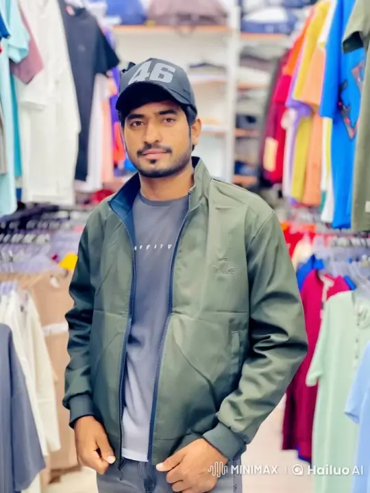 Man in Clothing Store Examining Clothes – AI Generated Video | Hailuo AI
