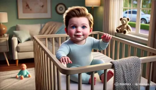 Baby's Peaceful Play in a Cozy Nursery – AI Generated Video | Hailuo AI