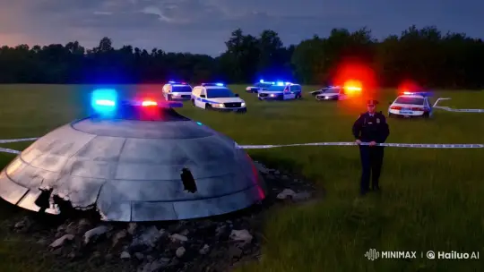 Realistic UFO Crash Scene Captured in Cinematic Detail – AI Generated Video | Hailuo AI