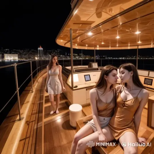 Romantic Night on a Swaying Ship Deck – AI Generated Video | Hailuo AI