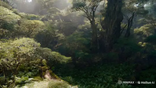 Ancient Forest: A Solitary Journey Through Verdant Beauty – AI Generated Video | Hailuo AI