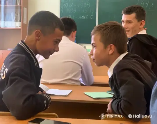 Boys Sharing an Intimate Moment in Classroom – AI Generated Video | Hailuo AI