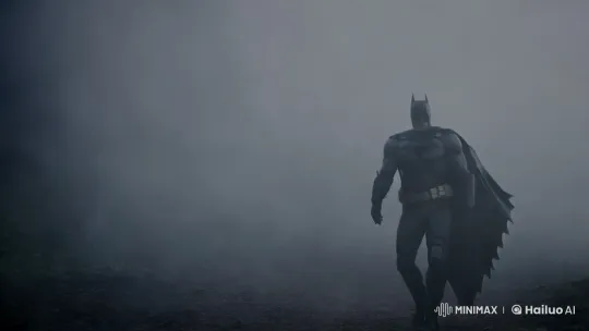 Batman Unveiled: Aesthetic Suspense in Fog and Flight – AI Generated Video | Hailuo AI