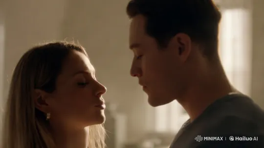 Intimate Couple's Kiss in Minimalist Setting – AI Generated Video | Hailuo AI