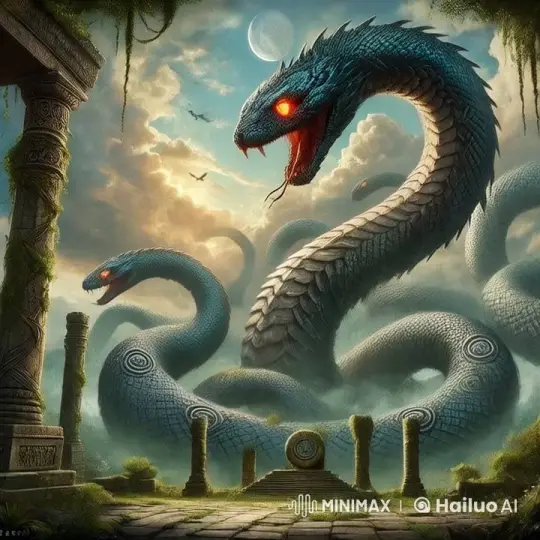 Eerie Giant Snake Approaches in Live2D Animation – AI Generated Video | Hailuo AI