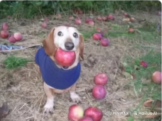 Dog with Apple Confronts Apple Monster, Shoots to Triumph – AI Generated Video | Hailuo AI