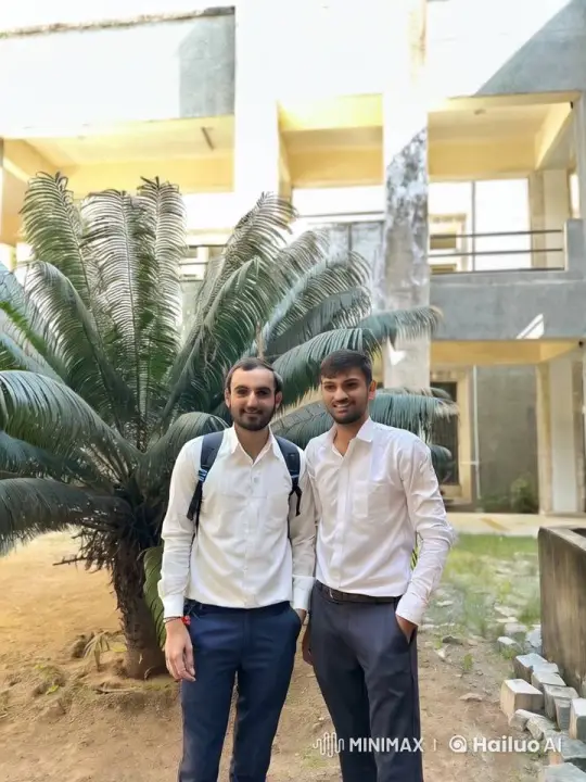 Two Men Kiss on the Cheek in Courtyard – AI Generated Video | Hailuo AI