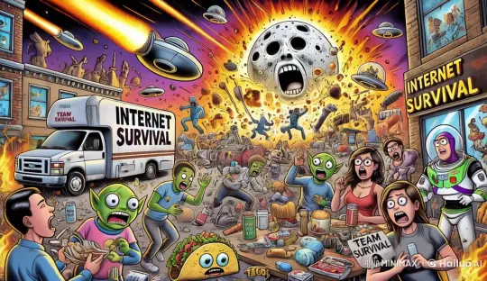 Chaotic Apocalypse: Animated Survival Scene with Aliens and Survivors – AI Generated Video | Hailuo AI