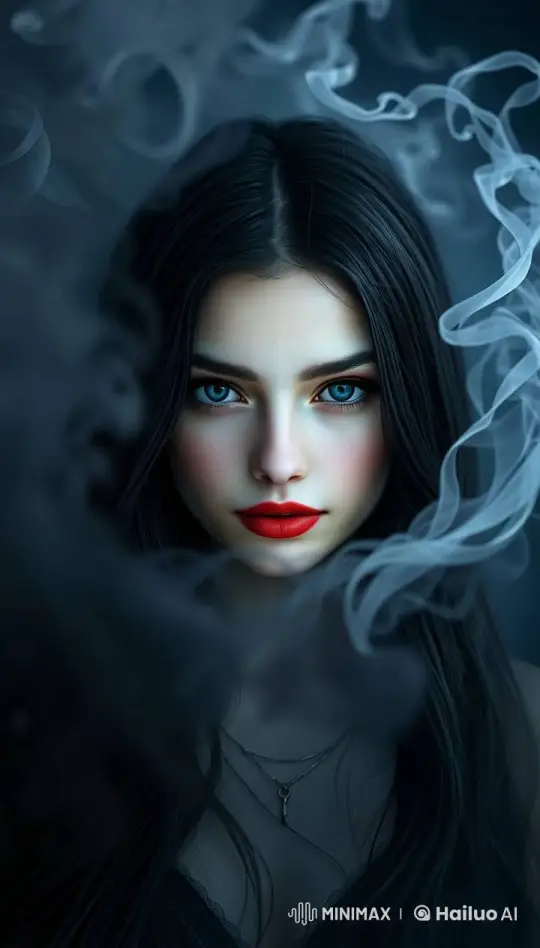 Enchanting Live2D Scene: Mesmerizing Blue-Eyed Girl with Dynamic Hair and Fog – AI Generated Video | Hailuo AI