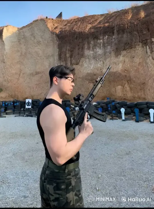 30-Year-Old Man Prepares for Target Practice – AI Generated Video | Hailuo AI