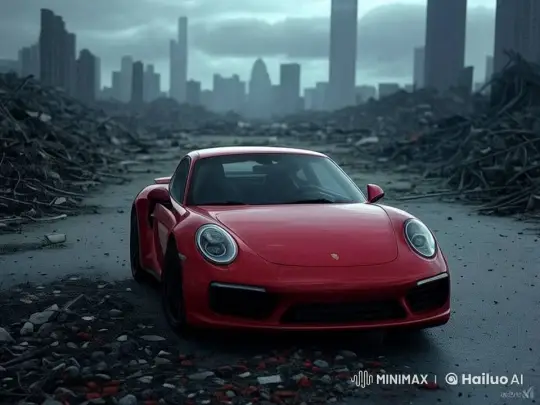 Porsche Transforms into Robot in Post-Apocalyptic Setting – AI Generated Video | Hailuo AI