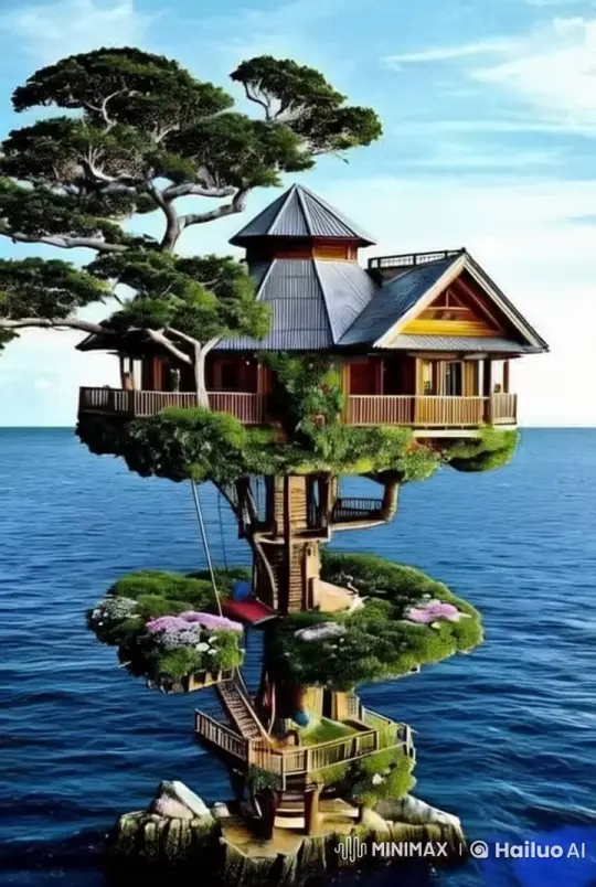 Rustic Treehouse Oasis in Animated Live2D Scene – AI Generated Video | Hailuo AI