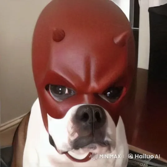 Dog in Devil Mask Confronted by Creeping Zombie – AI Generated Video | Hailuo AI