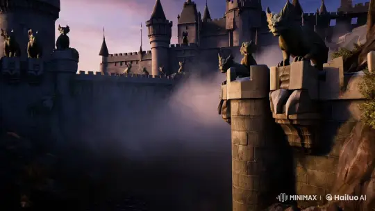 Gothic Underworld Castle with Sentinels and Mysterious Moat – AI Generated Video | Hailuo AI
